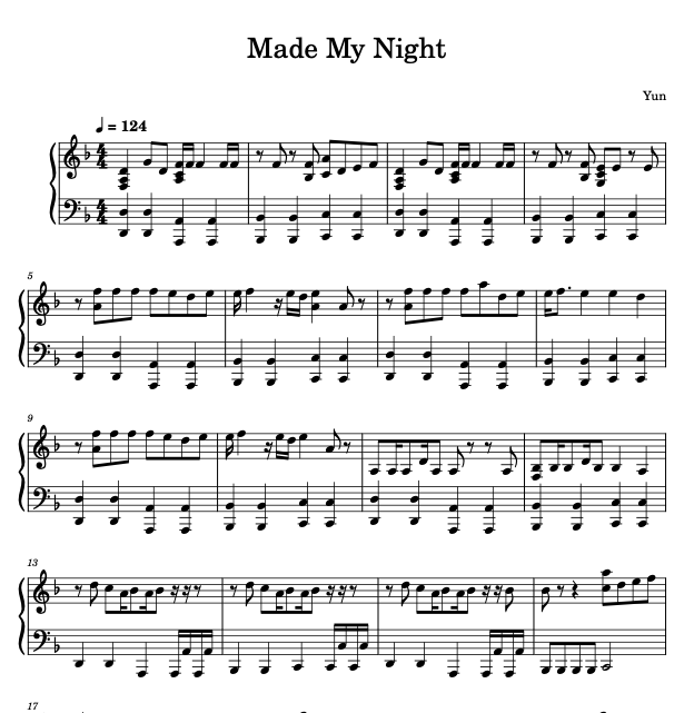 Made My Night Le Sserafim Sheet Music ( Full Version )